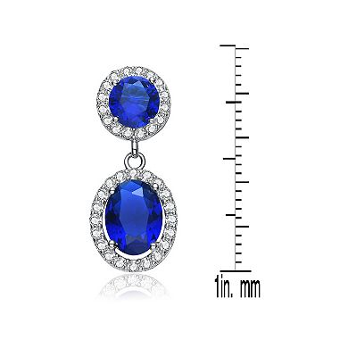 Sterling Silver Cubic Zirconia Stately Drop Earrings