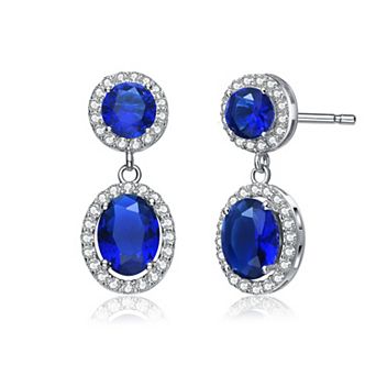 Sterling Silver Cubic Zirconia Stately Drop Earrings