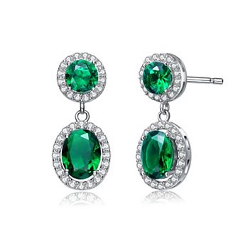 Sterling Silver Cubic Zirconia Stately Drop Earrings