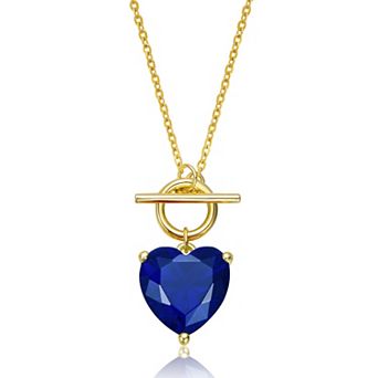 Megan Walford 14k Gold Over Sterling Silver Cubic Zirconia Heart Pendant Necklace