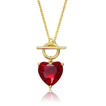 Megan Walford 14k Gold Over Sterling Silver Cubic Zirconia Heart Pendant Necklace