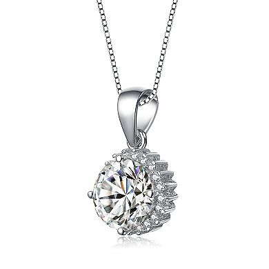 Sterling Silver Cubic Zirconia Stud Necklace
