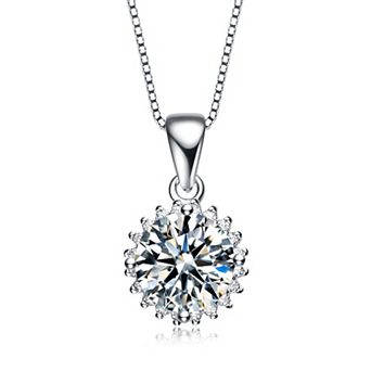 Sterling Silver Cubic Zirconia Stud Necklace
