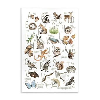 Stupell Home Decor Woodland Nature Alphabet Wall Plaque