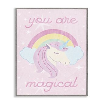 Stupell Home Decor Magical Sparkle Unicorn Thin Frame Canvas Wall Art