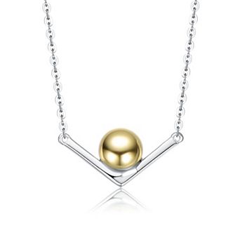 Megan Walford Two Tone Sterling Silver Chevron Pendant Necklace