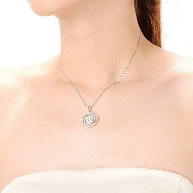 Sterling Silver Cubic Zirconia Swirl Knot Necklace