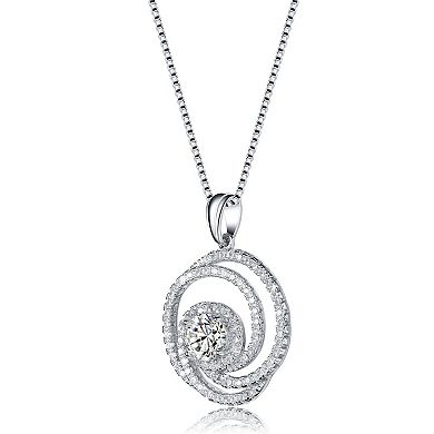 Sterling Silver Cubic Zirconia Swirl Knot Necklace
