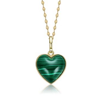 Megan Walford 14k Gold Over Sterling Silver Enameled Heart Pendant Necklace