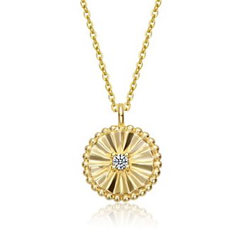Megan Walford 14k Gold Over Sterling Silver Cubic Zirconia Circle Pendant Necklace