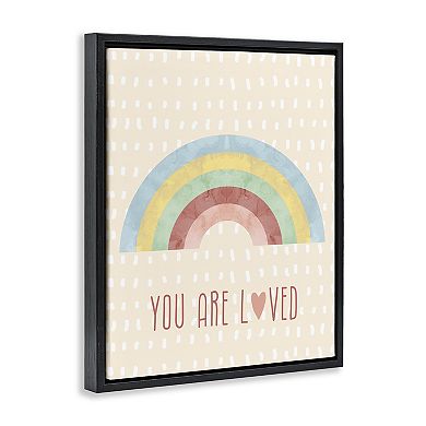 Stupell Home Decor Loved Rainbow Framed Canvas Wall Art