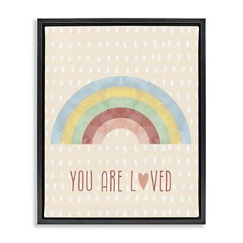 Stupell Home Decor Loved Rainbow Framed Canvas Wall Art
