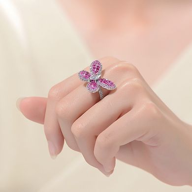 Sterling Silver Cubic Zirconia Butterfly Ring