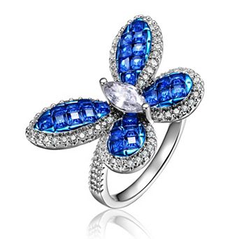 Sterling Silver Cubic Zirconia Butterfly Ring