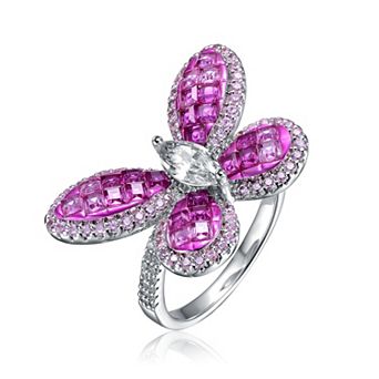 Sterling Silver Cubic Zirconia Butterfly Ring