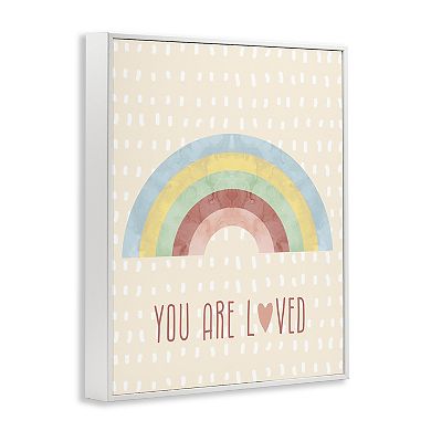 Stupell Home Decor Loved Rainbow Thin Frame Wall Art