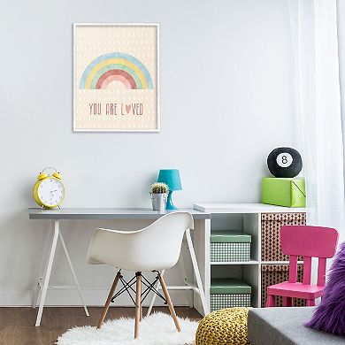 Stupell Home Decor Loved Rainbow Thin Frame Wall Art