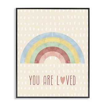 Stupell Home Decor Loved Rainbow Thin Frame Wall Art