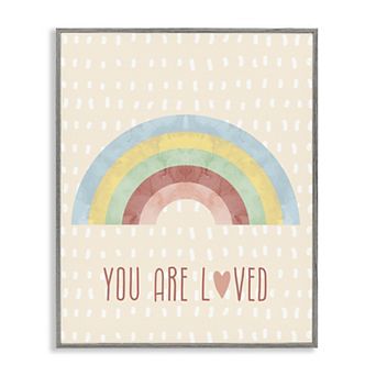 Stupell Home Decor Loved Rainbow Thin Frame Wall Art