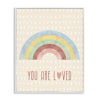 Stupell Home Decor Loved Rainbow Thin Frame Wall Art