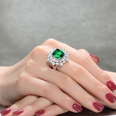 Sterling Silver Cubic Zirconia Cocktail Ring