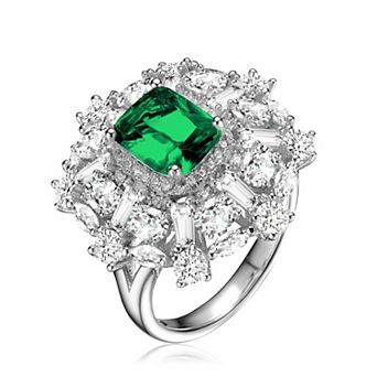 Sterling Silver Cubic Zirconia Cocktail Ring