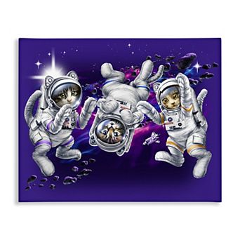 Stupell Home Decor Astronaut Cat Trio Canvas Wall Art