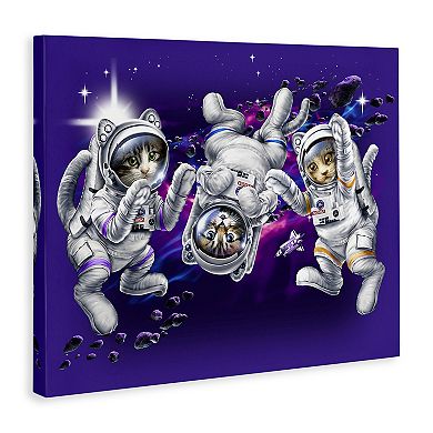 Stupell Home Decor Astronaut Cat Trio Canvas Wall Art