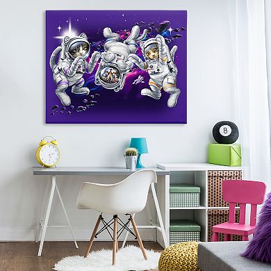 Stupell Home Decor Astronaut Cat Trio Canvas Wall Art