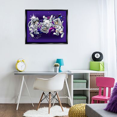 Stupell Home Decor Astronaut Cat Trio Framed Canvas Wall Art