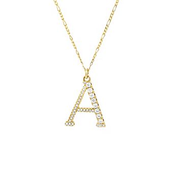 PRIMROSE Cubic Zirconia Initial Pendant Necklace