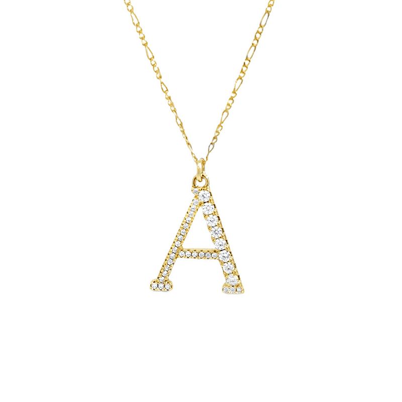 PRIMROSE Cubic Zirconia Initial Pendant Necklace, Women's,