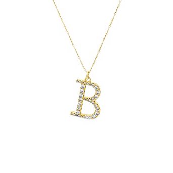 PRIMROSE Cubic Zirconia Initial Pendant Necklace