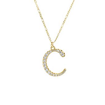 PRIMROSE Cubic Zirconia Initial Pendant Necklace