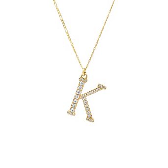 PRIMROSE Cubic Zirconia Initial Pendant Necklace