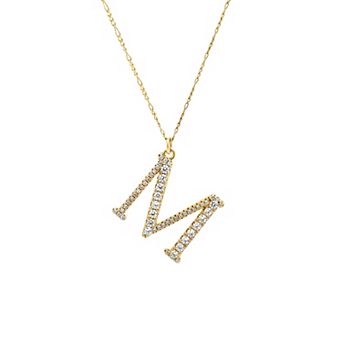 PRIMROSE Cubic Zirconia Initial Pendant Necklace