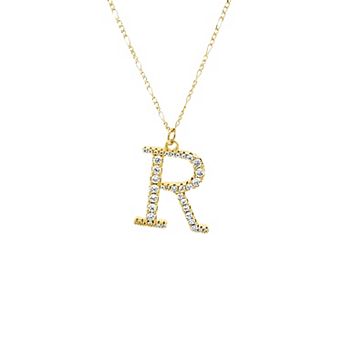 PRIMROSE Cubic Zirconia Initial Pendant Necklace