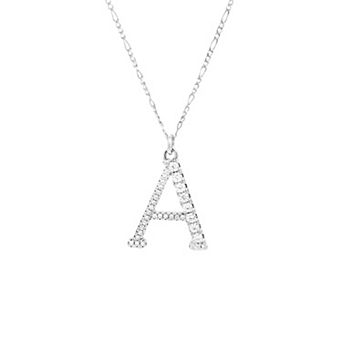 PRIMROSE Cubic Zirconia Initial Pendant Necklace
