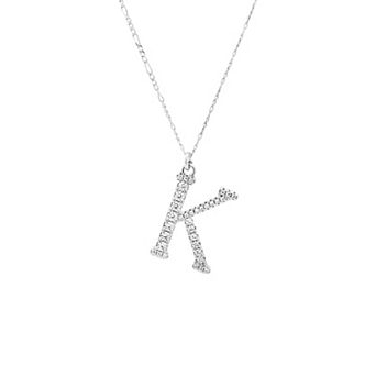 PRIMROSE Cubic Zirconia Initial Pendant Necklace
