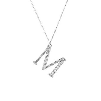 PRIMROSE Cubic Zirconia Initial Pendant Necklace