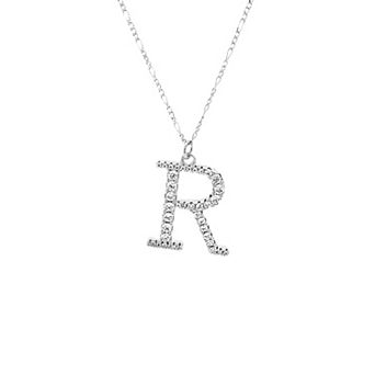 PRIMROSE Cubic Zirconia Initial Pendant Necklace