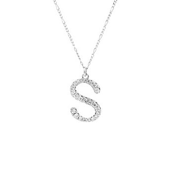 PRIMROSE Cubic Zirconia Initial Pendant Necklace