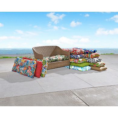 BrylaneHome Bh Performance Fabric Tufted Wicker Settee Cushion