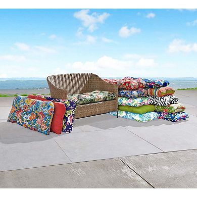 BrylaneHome Bh Performance Fabric Tufted Wicker Settee Cushion