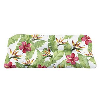 BrylaneHome Bh Performance Fabric Tufted Wicker Settee Cushion