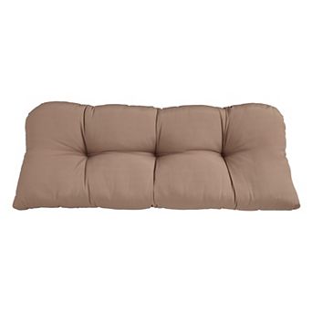 BrylaneHome Bh Performance Fabric Tufted Wicker Settee Cushion