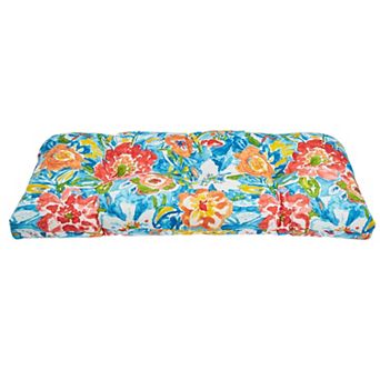 BrylaneHome Bh Performance Fabric Tufted Wicker Settee Cushion