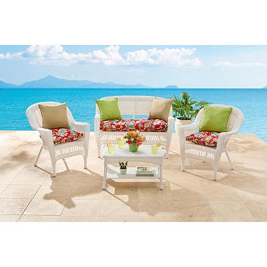 BrylaneHome Bh Outdoor Performance Tufted Wicker Chair Cushion