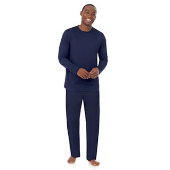 Men's Cuddl Duds® 2 pc Pajama Long Sleeve T-Shirt & Pajama Pants Sleep Set