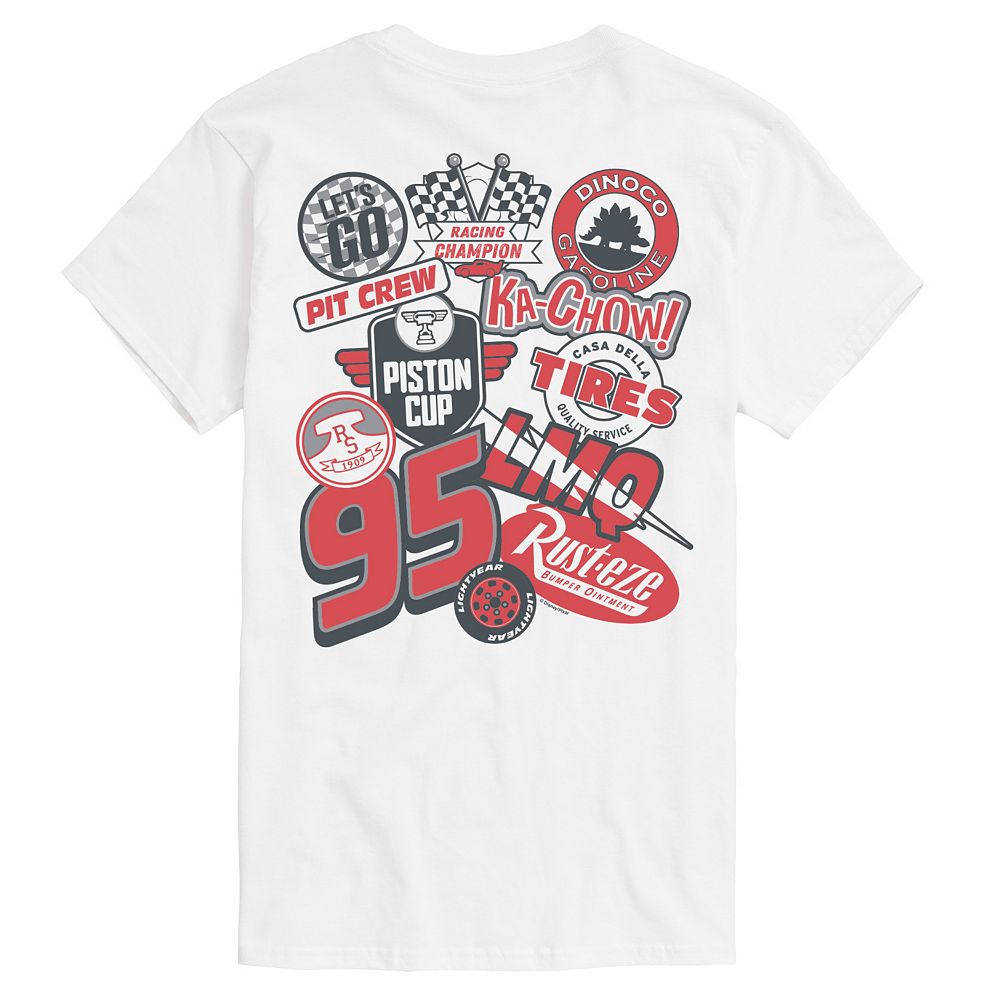 Disney /Pixar's Lightning McQueen Men's Cars Racing Stickers Graphic Tee